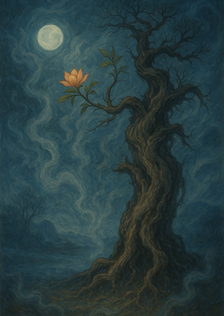 写意画・無根樹24章-第２章#558– 道(タオ）の哲理詩に基づく写意画アート作品