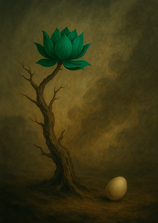 写意画・無根樹24章-第３章 #406– 道(タオ）の哲理詩に基づく写意画アート作品