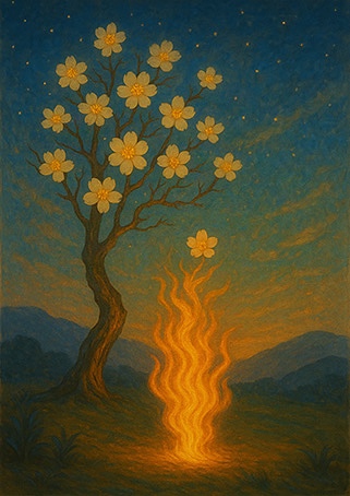 写意画・無根樹24章-第9章#329– 道(タオ)の哲理詩に基づく写意画アート作品