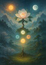 写意画・無根樹24章-第11章#393– 道(タオ）の哲理詩に基づく写意画アート作品