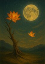 写意画・無根樹24章-第12章#346– 道(タオ）の哲理詩に基づく写意画アート作品