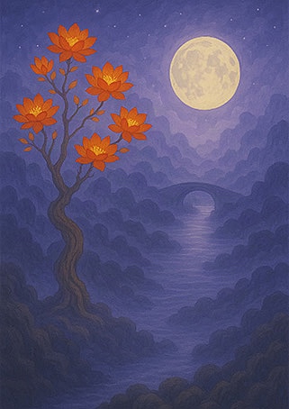 写意画・無根樹24章-第15章#414– 道(タオ)の哲理詩に基づく写意画アート作品