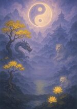 写意画・無根樹24章-第16章#317– 道(タオ）の哲理詩に基づく写意画アート作品