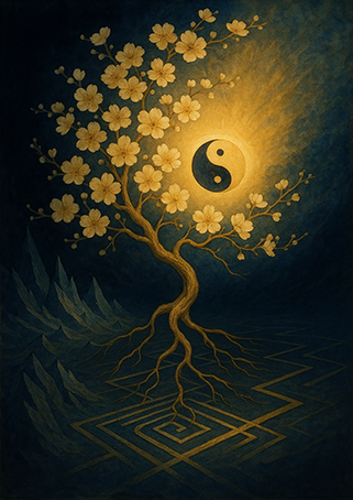 写意画・無根樹24章-補篇第4章#354– 道(タオ）の哲理詩に基づく写意画アート作品