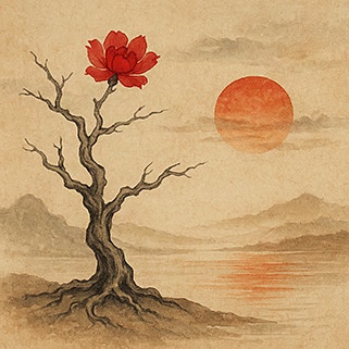 Xieyi・The Rootless Tree:100 Verses-Verse 3#541– Daoist-inspired Xieyi painting artwork