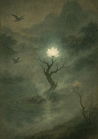 写意画・無根樹100首-第6首#552– 道(タオ)の哲理詩に基づく写意画アート作品