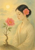 写意画・無根樹100首-第8首#316– 道(タオ）の哲理詩に基づく写意画アート作品