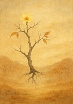 Xieyi・The Rootless Tree:100 Verses-Verse 14#345– Daoist-inspired Xieyi painting artwork