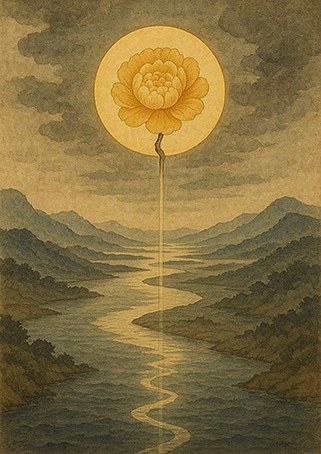 写意画・無根樹100首-第22首#457– 道(タオ)の哲理詩に基づく写意画アート作品