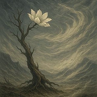 写意画・無根樹100首-第28首#512– 道(タオ）の哲理詩に基づく写意画アート作品