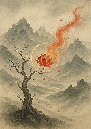 Xieyi・The Rootless Tree:100 Verses-Verse 31#311– Daoist-inspired Xieyi painting artwork