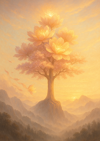 写意画・無根樹100首-第33首#347– 道(タオ）の哲理詩に基づく写意画アート作品