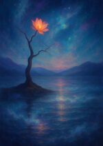 写意画・無根樹100首-第36首#495– 道(タオ）の哲理詩に基づく写意画アート作品