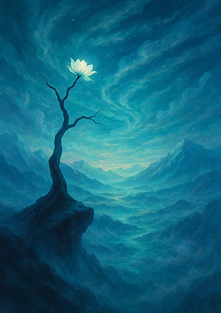 写意画・無根樹100首-第37首#452– 道(タオ）の哲理詩に基づく写意画アート作品