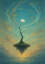 写意画・無根樹100首-第38首#408– 道(タオ）の哲理詩に基づく写意画アート作品