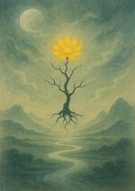 写意画・無根樹100首-第44首#440– 道(タオ）の哲理詩に基づく写意画アート作品