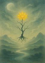 Xieyi・The Rootless Tree:100 Verses-Verse 44#440– Daoist-inspired Xieyi painting artwork