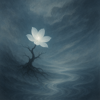 写意画・無根樹100首-第45首#522– 道(タオ）の哲理詩に基づく写意画アート作品