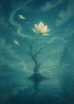 写意画・無根樹100首-第51首#344– 道(タオ）の哲理詩に基づく写意画アート作品