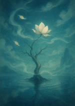 Xieyi・The Rootless Tree:100 Verses-Verse 51#344– Daoist-inspired Xieyi painting artwork