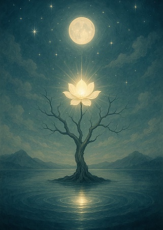 写意画・無根樹100首-第53首#374– 道(タオ）の哲理詩に基づく写意画アート作品