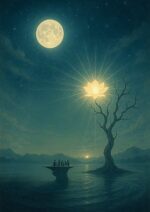 写意画・無根樹100首-第54首#500– 道(タオ）の哲理詩に基づく写意画アート作品