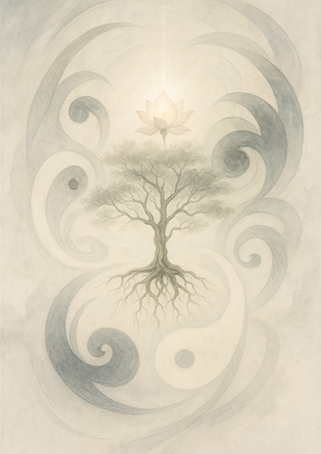 Xieyi・The Rootless Tree:100 Verses-Verse 55#390– Daoist-inspired Xieyi painting artwork