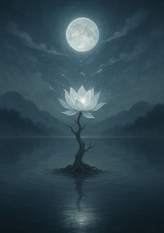 写意画・無根樹100首-第61首#488– 道(タオ）の哲理詩に基づく写意画アート作品