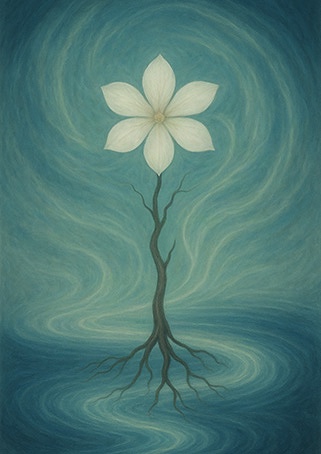 写意画・無根樹100首-第62首#565– 道(タオ）の哲理詩に基づく写意画アート作品