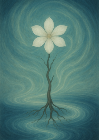 写意画・無根樹100首-第62首#565– 道(タオ）の哲理詩に基づく写意画アート作品