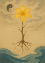 写意画・無根樹100首-第64首#559– 道(タオ）の哲理詩に基づく写意画アート作品