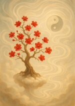 写意画・無根樹100首-第65首#563– 道(タオ）の哲理詩に基づく写意画アート作品