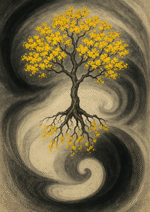 Xieyi・The Rootless Tree:100 Verses-Verse 67#456– Daoist-inspired Xieyi painting artwork