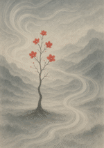 Xieyi・The Rootless Tree:100 Verses-Verse 69#325– Daoist-inspired Xieyi painting artwork