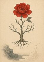 写意画・無根樹100首-第72首#426– 道(タオ）の哲理詩に基づく写意画アート作品