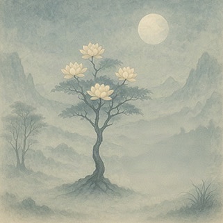 Xieyi・The Rootless Tree:100 Verses-Verse 73#548– Daoist-inspired Xieyi painting artwork