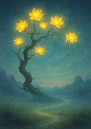 写意画・無根樹100首-第81首#472– 道(タオ）の哲理詩に基づく写意画アート作品