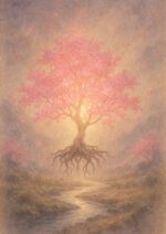 写意画・無根樹100首-第82首#416– 道(タオ）の哲理詩に基づく写意画アート作品