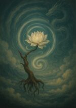 写意画・無根樹100首-第84首#438– 道(タオ）の哲理詩に基づく写意画アート作品