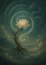 Xieyi・The Rootless Tree:100 Verses-Verse 84#438– Daoist-inspired Xieyi painting artwork