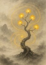 写意画・無根樹100首-第86首#433– 道(タオ）の哲理詩に基づく写意画アート作品