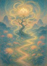 写意画・無根樹100首-第88首#315– 道(タオ）の哲理詩に基づく写意画アート作品