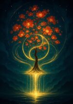 写意画・無根樹100首-第88首#358– 道(タオ）の哲理詩に基づく写意画アート作品