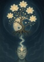 写意画・無根樹100首-第91首#381– 道(タオ）の哲理詩に基づく写意画アート作品