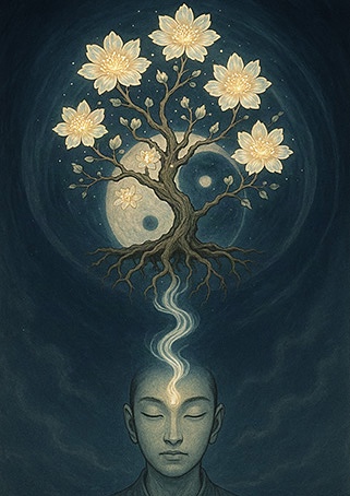 写意画・無根樹100首-第91首#381– 道(タオ）の哲理詩に基づく写意画アート作品