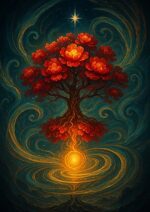 写意画・無根樹100首-第95首#394– 道(タオ）の哲理詩に基づく写意画アート作品