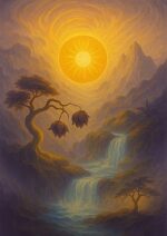 写意画・無根樹100首-首外第9首#407– 道(タオ）の哲理詩に基づく写意画アート作品