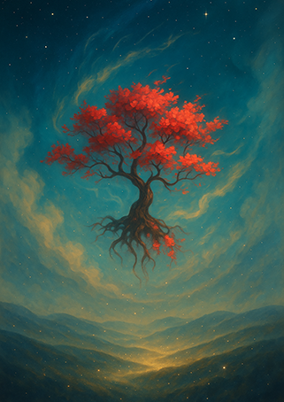 写意画・無根樹100首-首外第11首#350– 道(タオ）の哲理詩に基づく写意画アート作品