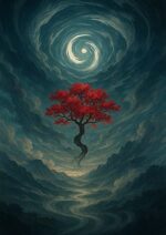 写意画・無根樹100首-首外第12首#296– 道(タオ）の哲理詩に基づく写意画アート作品